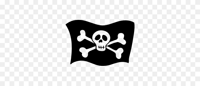 300x300 Взволнованная Наклейка С Пиратским Флагом - Пиратский Флаг Png