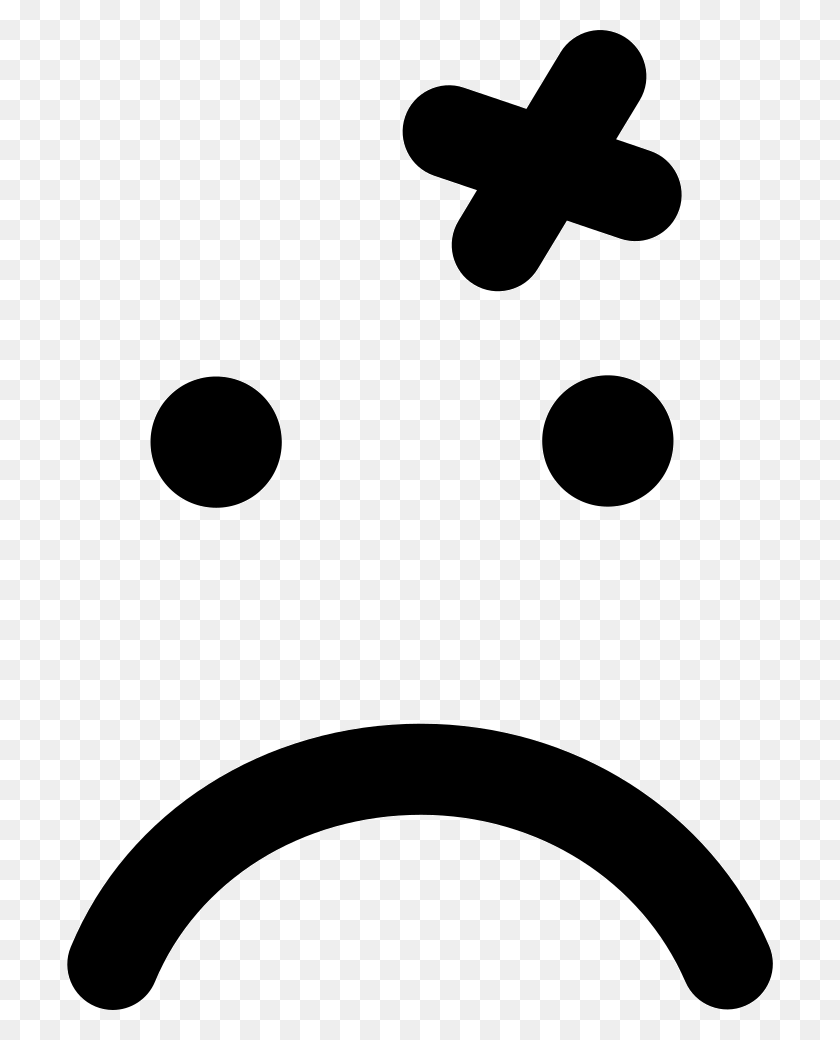 706x980 Wound Cross On Emoticon Sad Face Of Rounded Square Shape Png - Wound PNG