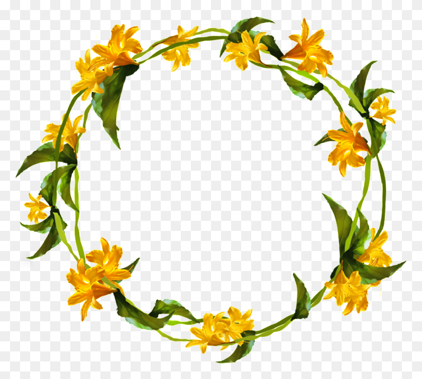 1024x913 Wreath Border Free Png Download Png Vector - Floral Wreath PNG