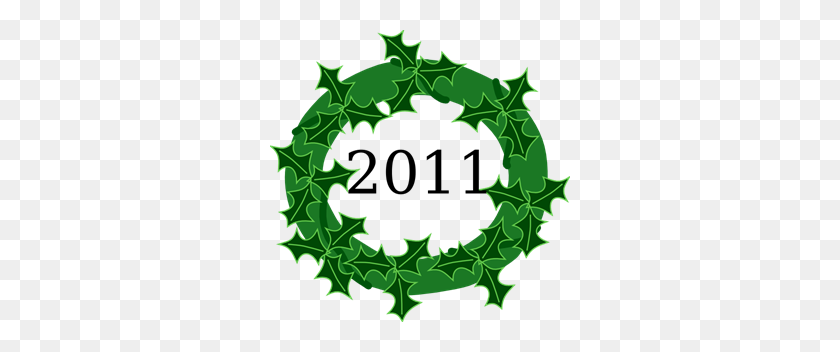 300x292 Wreath Clipart Png For Web - Holly Wreath Clipart