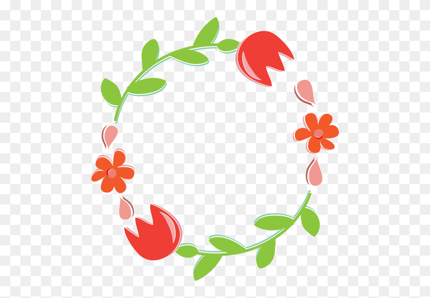 491x523 Wreath Clipart Spring Flower - Blush Flower Clipart