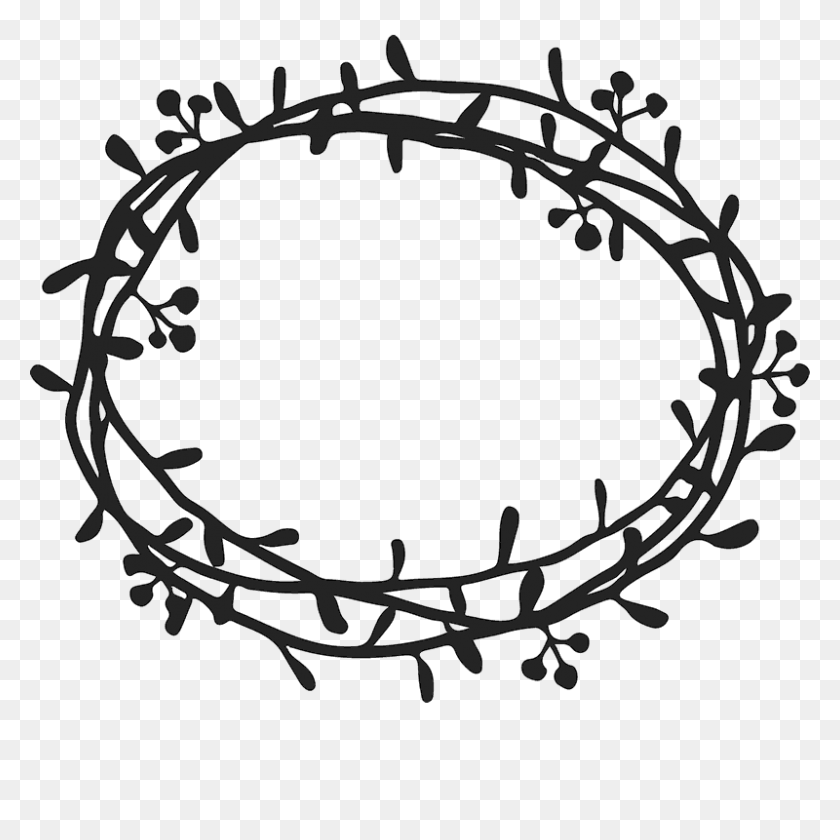 800x800 Wreath With Leaves Rubber Stamp Border Circular Stamps Stamptopia - Leaf Wreath PNG