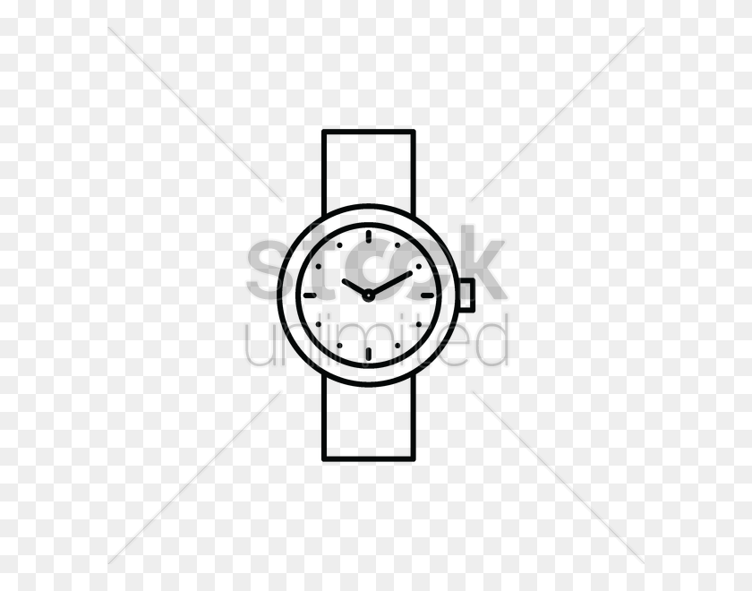 600x600 Наручные Часы Значок Векторное Изображение - Часы Клипарт Черный И Белый