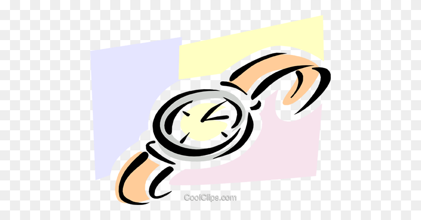 480x379 Reloj De Pulsera Libre De Regalías Imágenes Prediseñadas De Vector Ilustración - Reloj De Pulsera Clipart