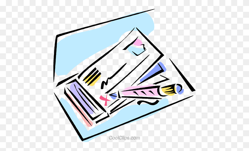 480x450 Writing A Check Royalty Free Vector Clip Art Illustration - Work On Writing Clipart