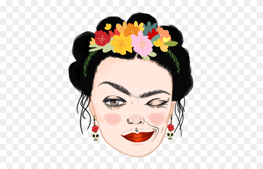 480x480 Wuwu People Frida Kahlo Emoji Design On Pantone Canvas Gallery - Frida Kahlo PNG