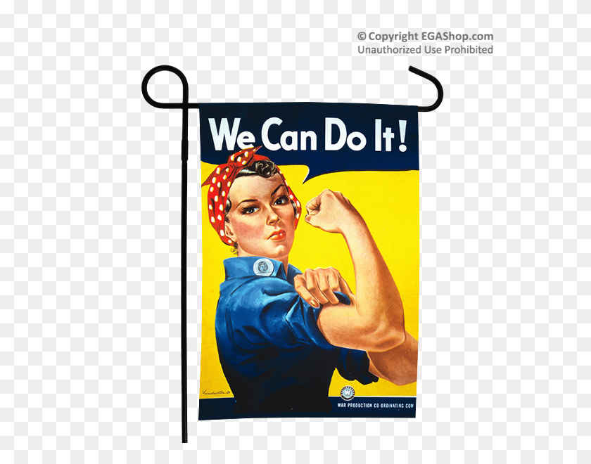 600x600 Cartel De La Segunda Guerra Mundial, Rosie La Remachadora Bandera Del Jardín - Rosie La Remachadora Png