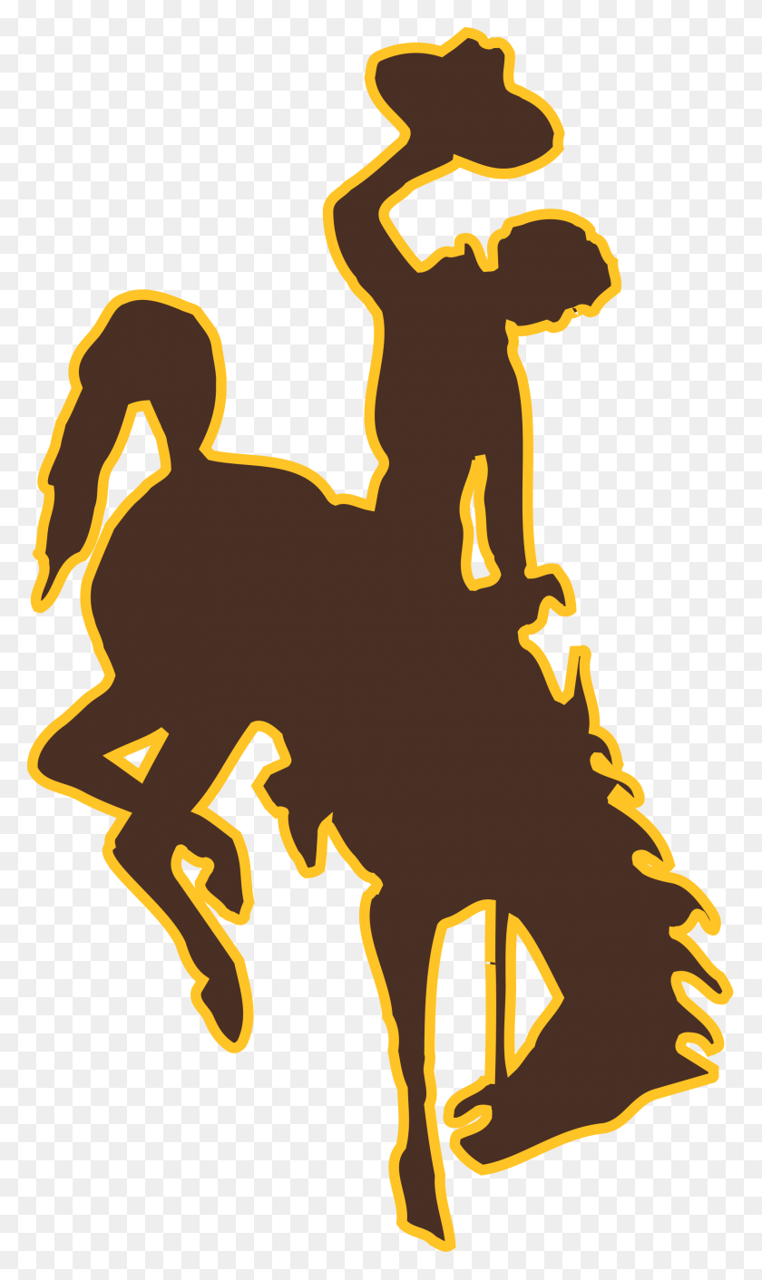 2000x3468 Wyoming Athletics Logo - Cowboy Silhouette PNG