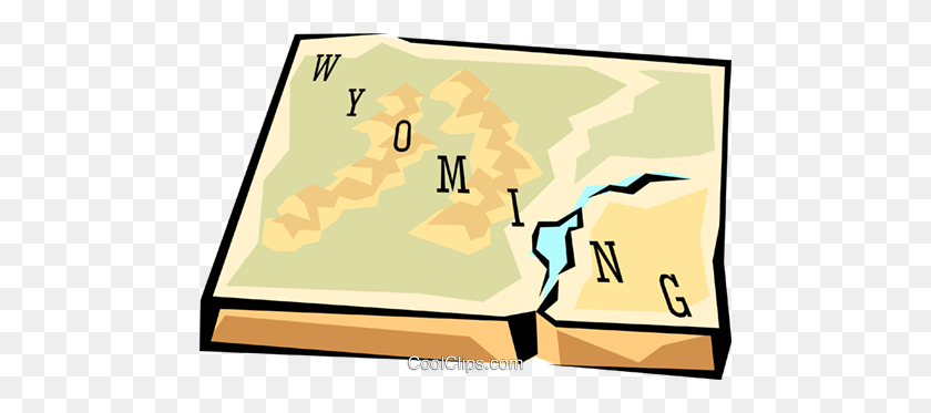 480x313 Wyoming State Map Royalty Free Vector Clip Art Illustration - Wyoming Clipart