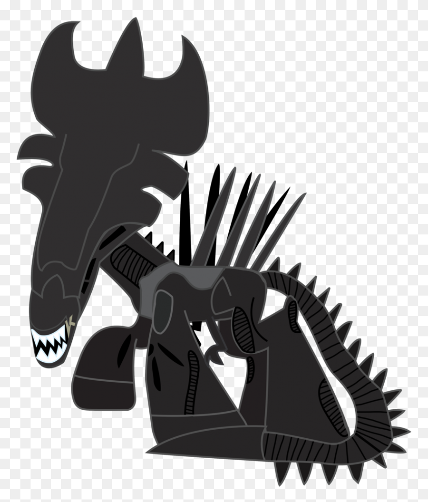 821x974 Xenomorph Clipart Mlp - My Little Pony Clipart Black And White