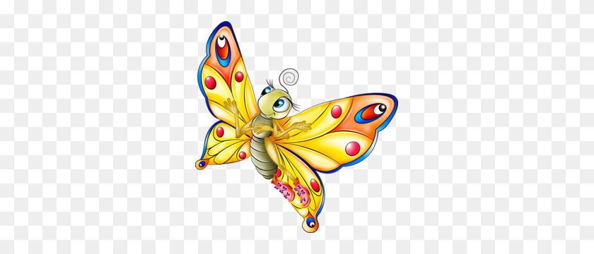 287x300 Xl Clipart And Album - Yellow Butterfly Clipart