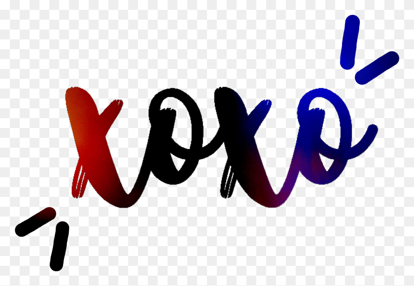 Xoxo Calligraphy Word Cute Kawaii Original Gradient Fre - Xoxo Clipart.