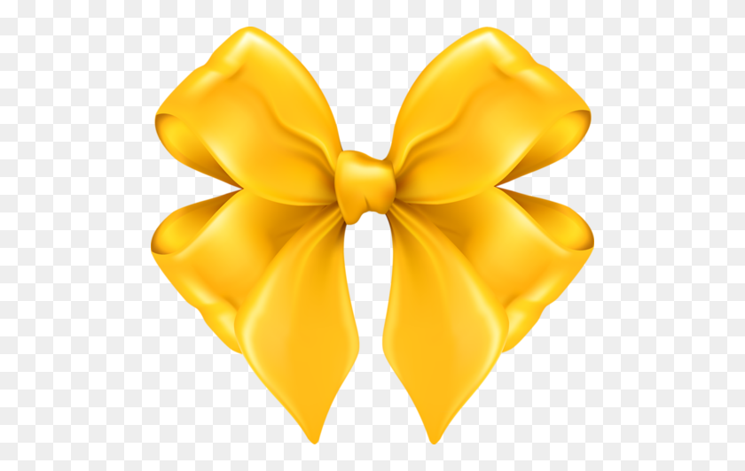 500x472 Xxl Ribbon, Bows, Yellow - Yellow Bow Clipart