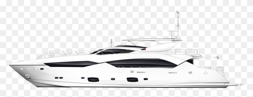 3497x1181 Yacht Clipart Deck - Yacht Clipart Blanco Y Negro