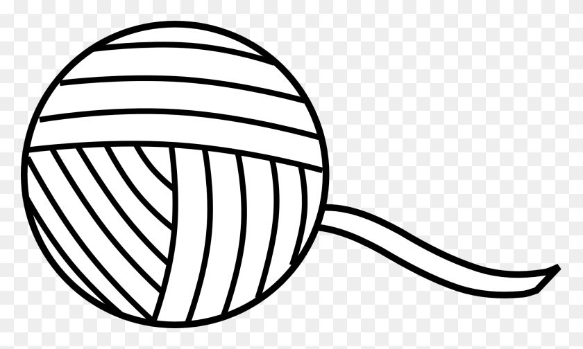 1969x1122 Yarn Png Black And White Transparent Yarn Black And White - Yarn Ball PNG