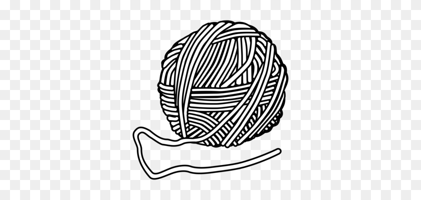 332x340 Yarn Wool Knitting And Crocheting Knitting Needle - Crochet Clipart Black And White