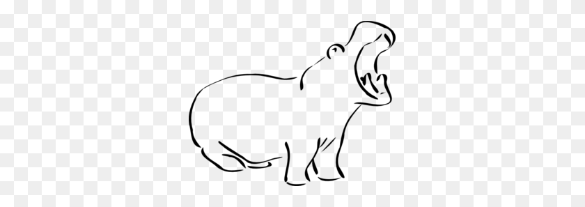 297x237 Yawning Hippo Outline Clip Art - Yawn Clipart