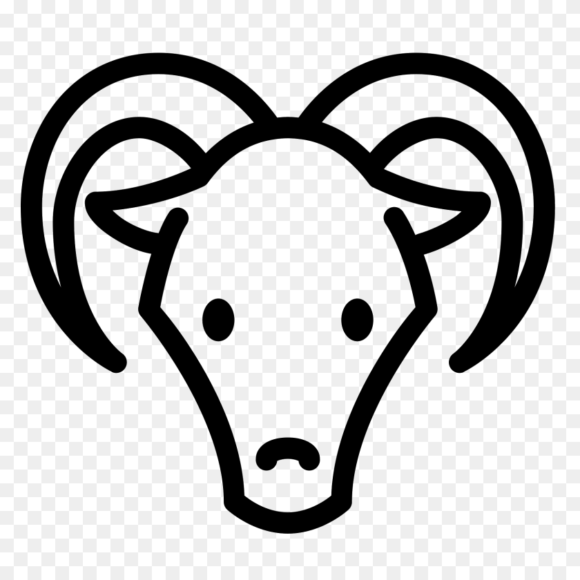 1600x1600 Year Of Goat Icon - Goat Head PNG