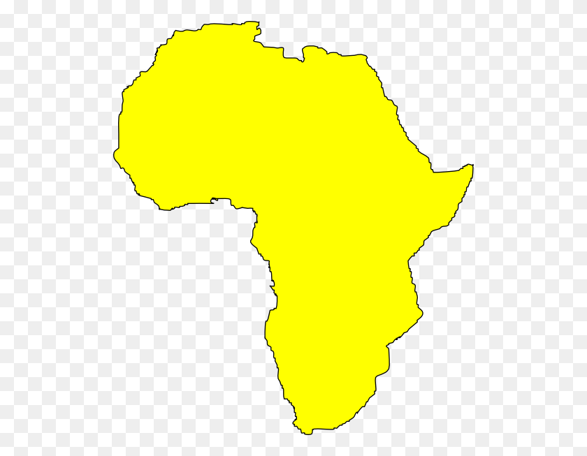 516x593 Yellow Africa Clip Art - Africa Map Clipart
