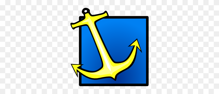 300x300 Yellow Anchor Blue Background Clip Art Free Vector - Treasure Chest Clipart Free