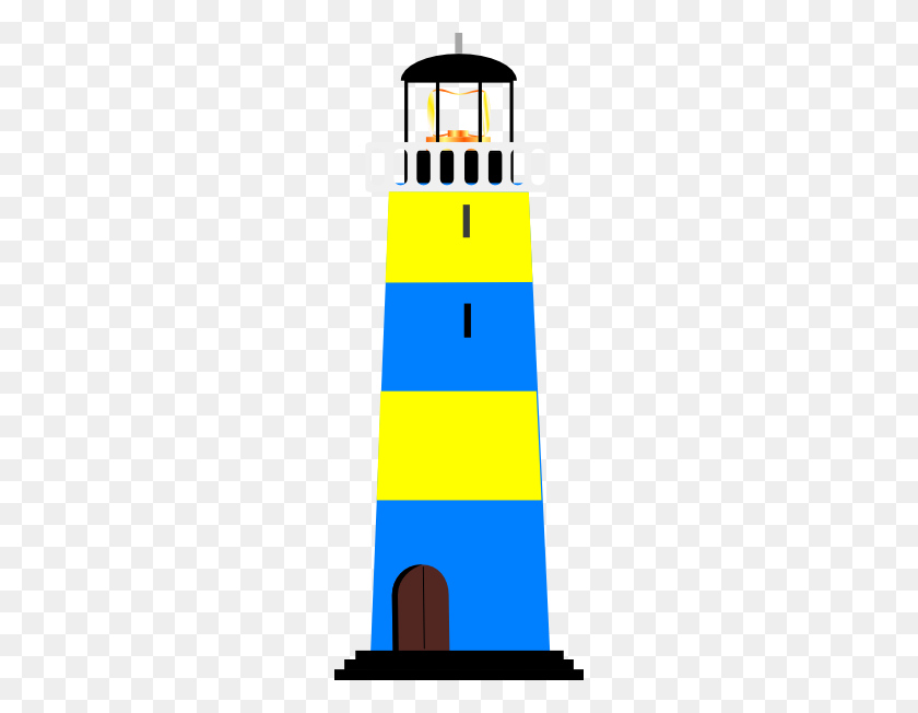 228x592 Yellow And Blue Lighthouse Png, Clip Art For Web - Lighthouse Clipart Free