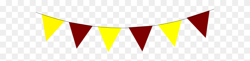 600x145 Yellow And Burgundy Bunting Clip Art - Bunting Clipart