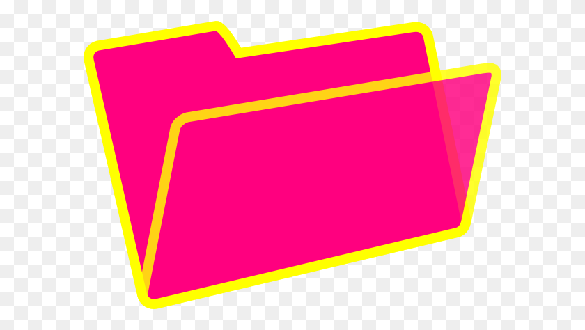 600x414 Yellow And Pink Folder Clip Art - Yellow Folder Clipart
