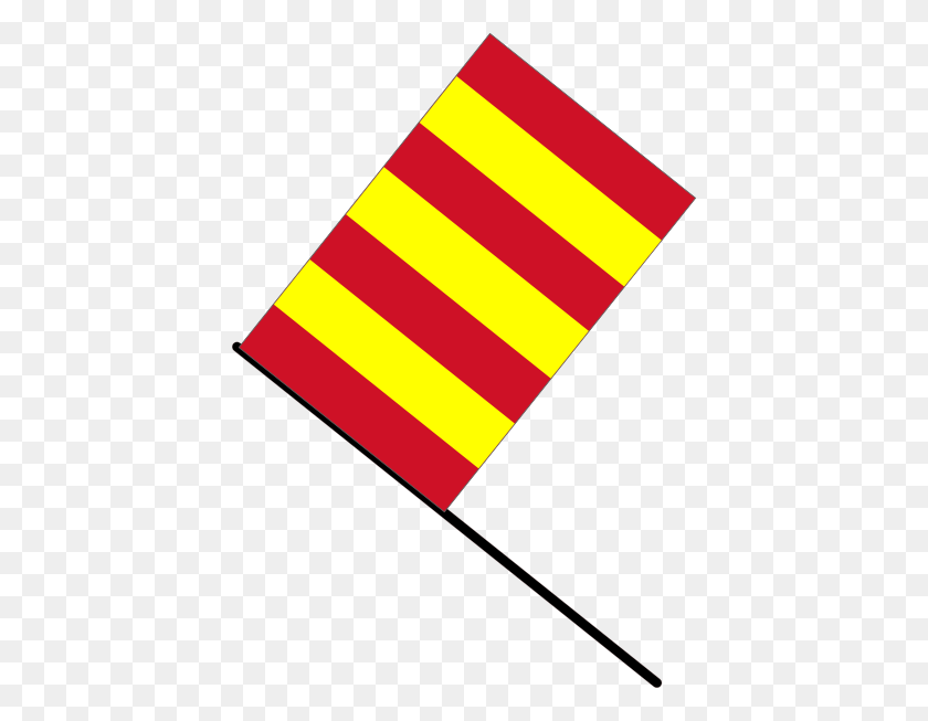 420x593 Желтый И Красный Полосатый Флаг Клипарт - Красная Полоса Png