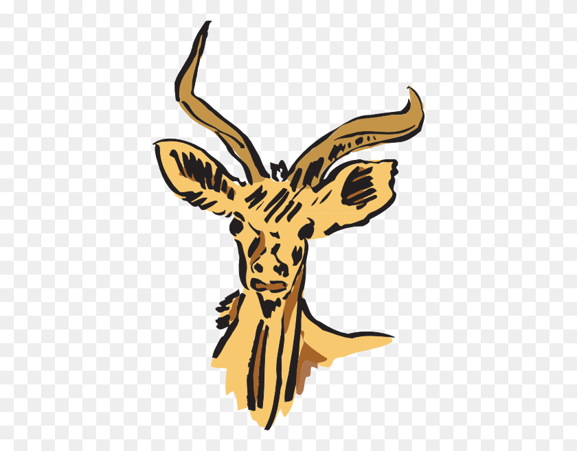 396x597 Yellow Antelope Drawing Clip Art - Antelope Clipart