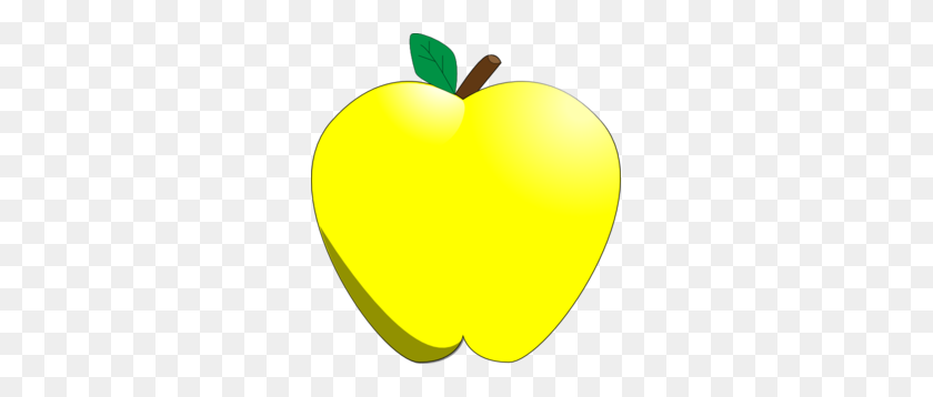 279x298 Yellow Apple Clip Art - Apple And Pencil Clipart