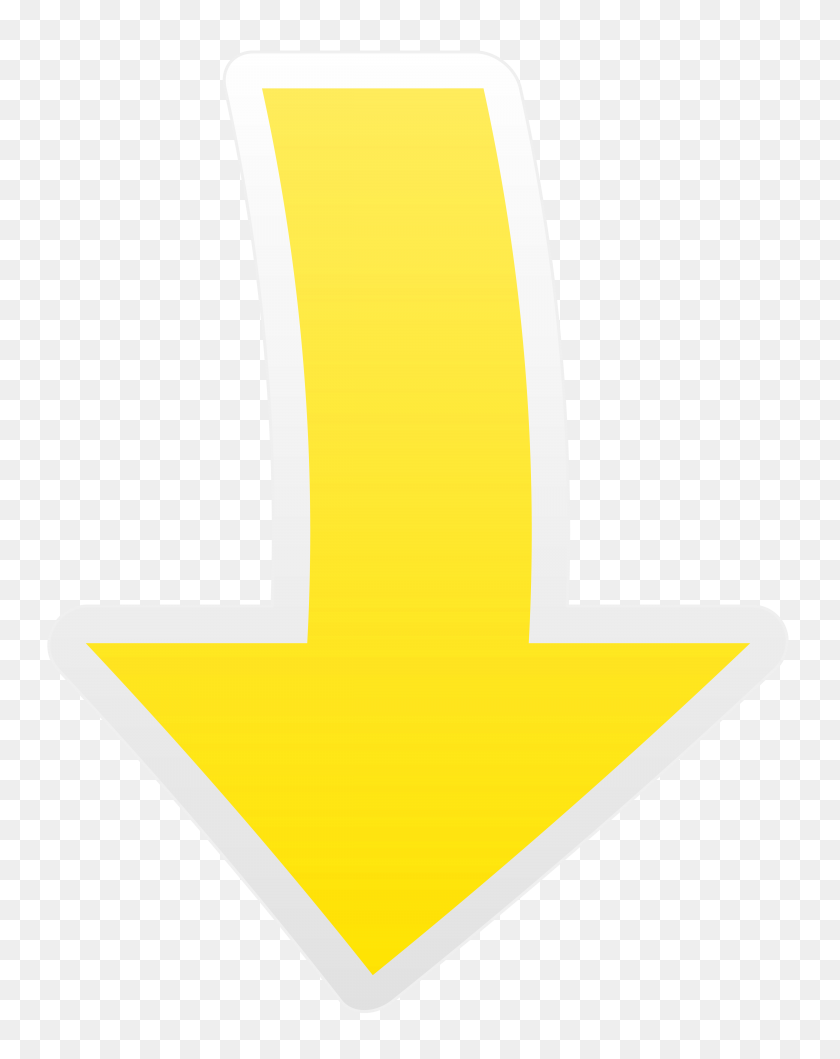 4940x6327 Yellow Arrow Down Transparent Png Clip Art Gallery - Yellow Arrow PNG