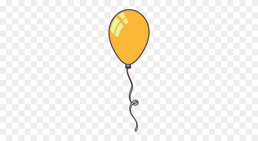 134x400 Yellow Balloon Clip Art - Yellow Balloon Clipart