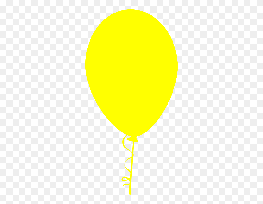 294x590 Yellow Balloon Clip Art - Yellow Balloon PNG