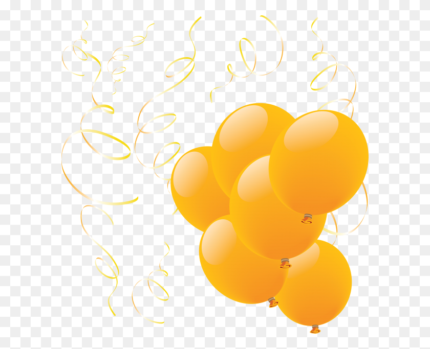 600x623 Yellow Balloons Png - Yellow Balloon PNG