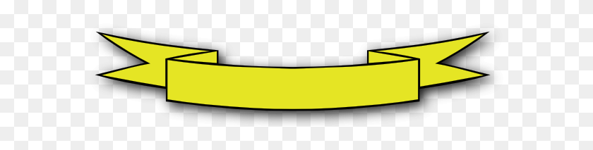 600x153 Yellow Banner Clip Art - Yellow Ribbon Clipart