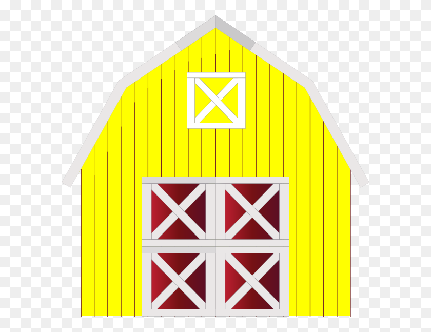 600x587 Yellow Barn Clip Art - Barn Clipart