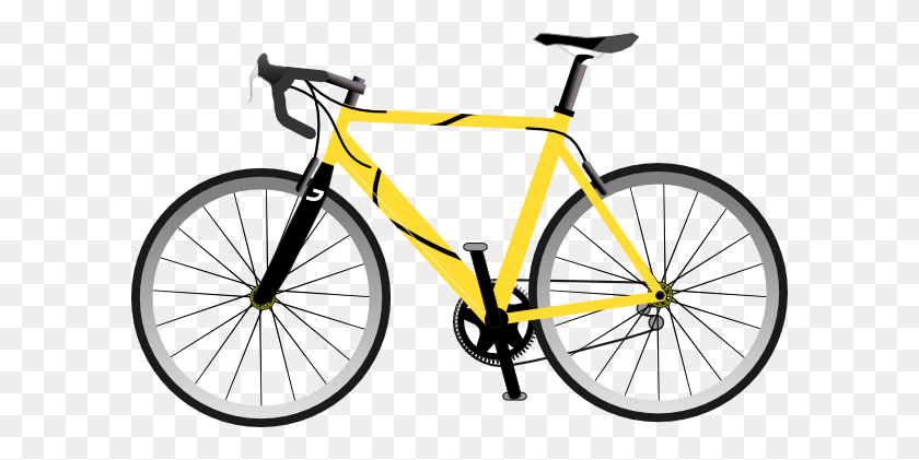600x361 Yellow Bike Yellow Clip Art - Bicycle Wheel Clipart
