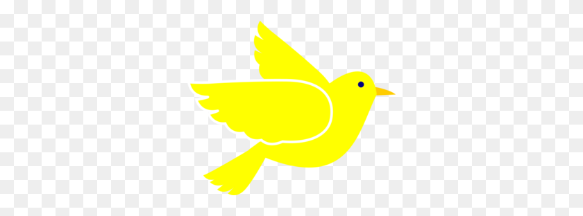 300x252 Yellow Bird Clip Art - Feather With Birds Clipart