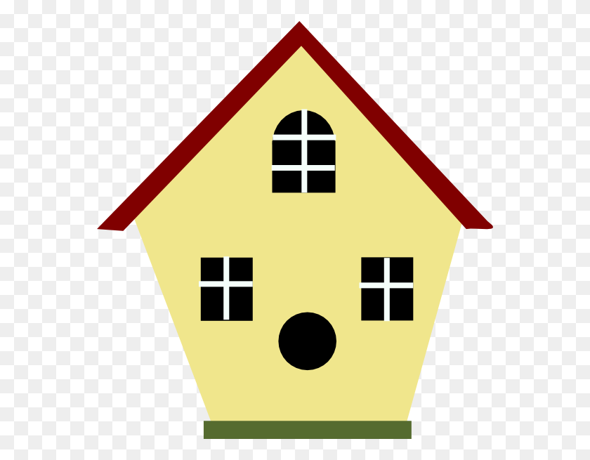 564x595 Yellow Bird House Clip Art - Little House Clipart