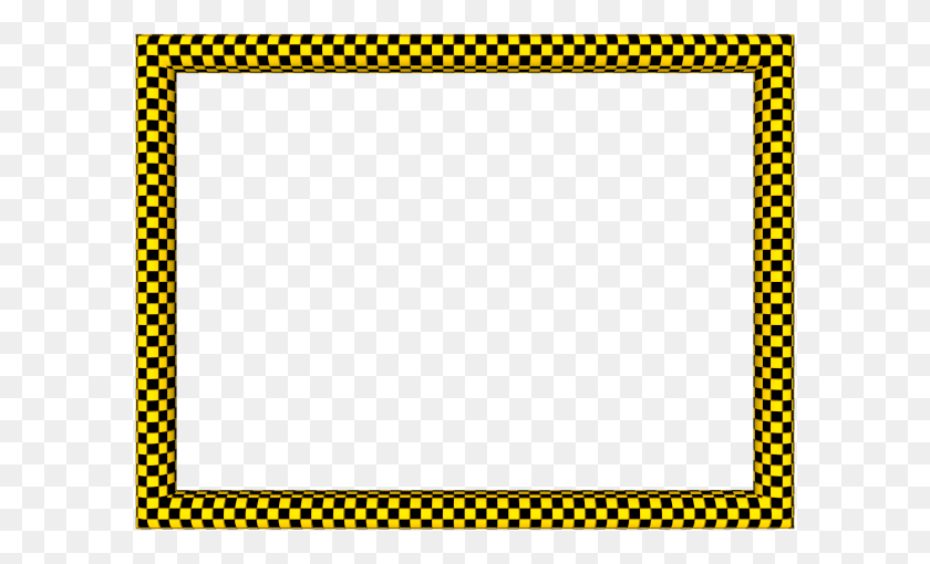 600x450 Yellow Black Funky Checker Rectangular Powerpoint Border Borders - Microsoft Powerpoint Clip Art