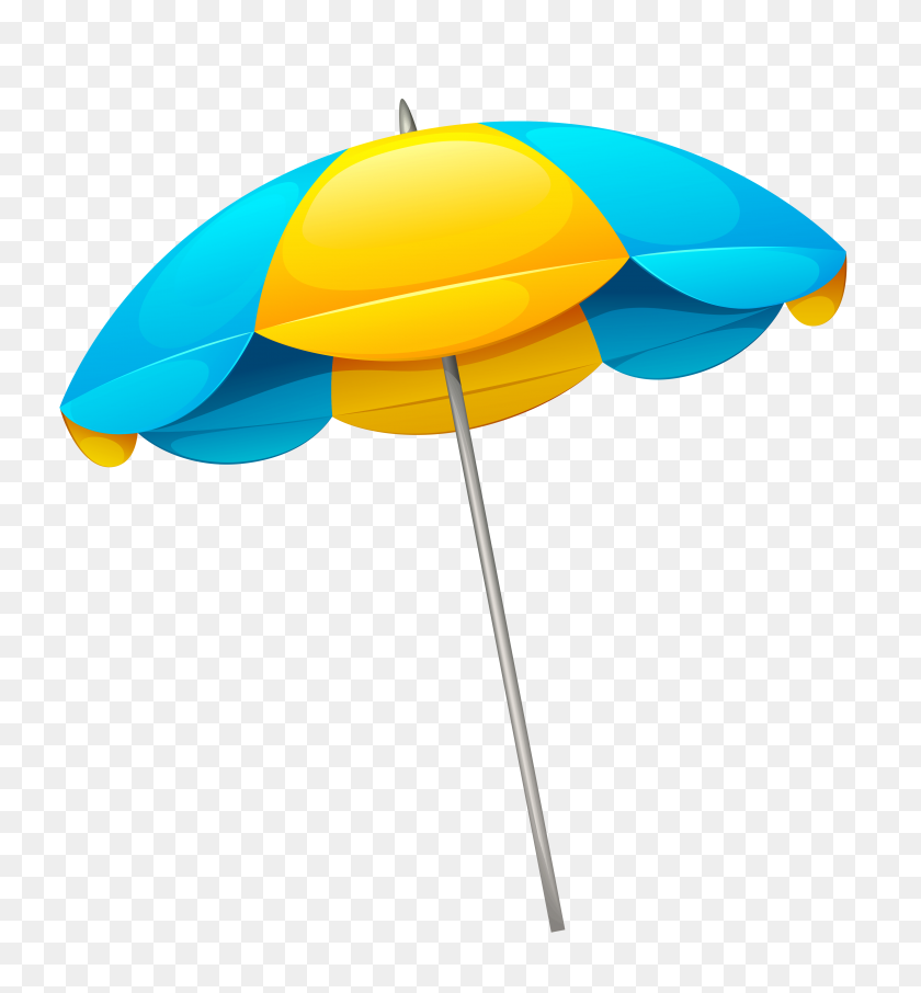 4055x4400 Yellow Blue Beach Umbrella Png - Pool Party PNG