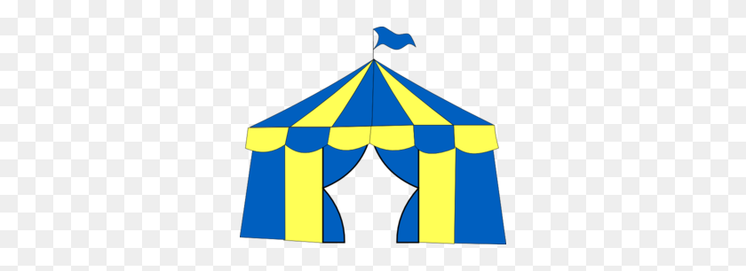 300x246 Yellow Blue Circus Tent Clip Art - Tent Clipart PNG