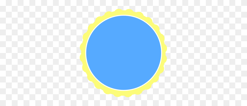 297x300 Yellow Blue Scallop Circle Frame Clip Art - Scallop Clipart
