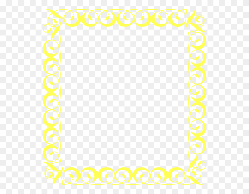 552x596 Yellow Border Clip Art - Yellow Border PNG