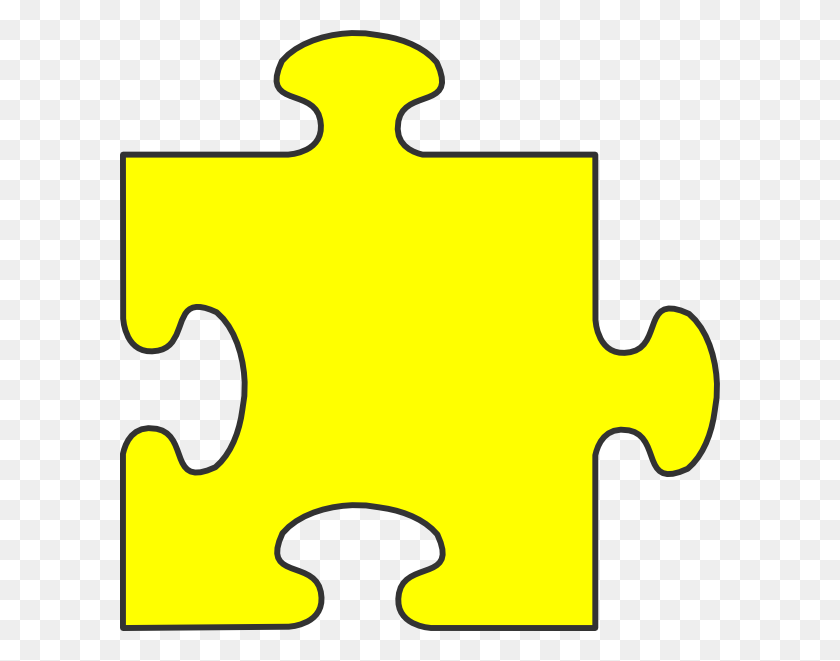 600x601 Yellow Border Puzzle Piece Top Clip Art - Football Border Clipart