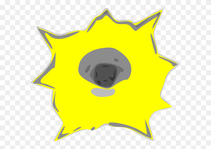 600x534 Yellow Bullet Hole Clip Art - Bullet Hole Clip Art