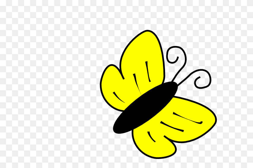 600x498 Желтая Бабочка Картинки - Простая Бабочка Клипарт