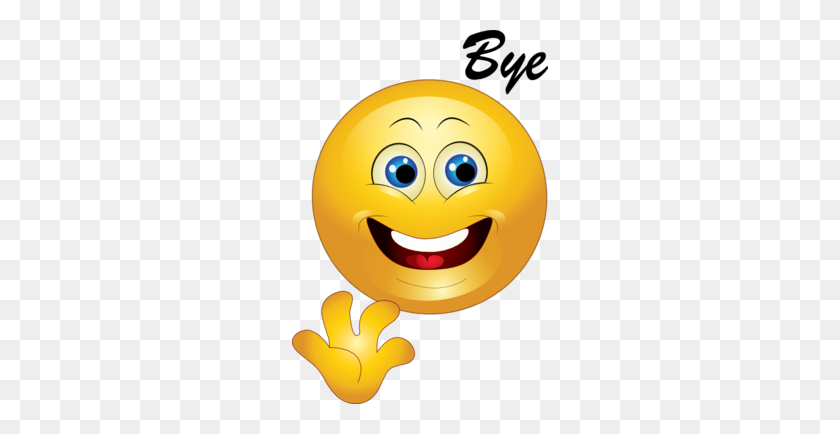 256x374 Yellow Bye Happy Smiley Emoticon Clipart - Bye PNG