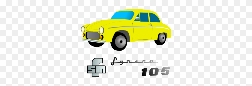 300x227 Yellow Car Clip Art - Classic Car Clipart