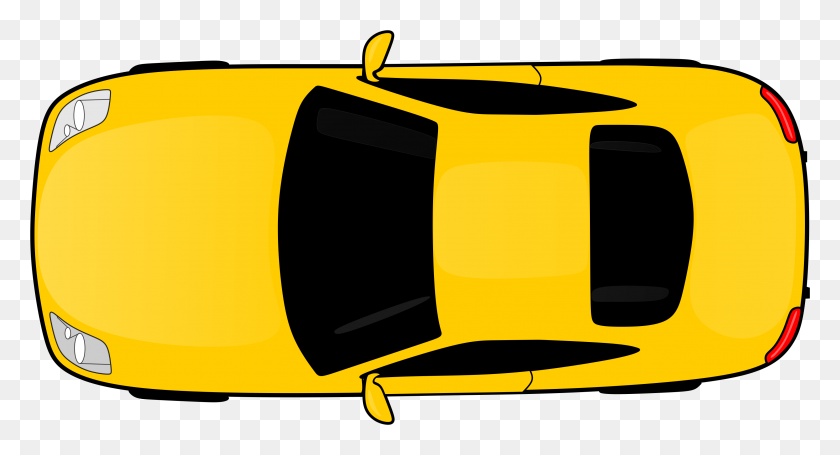 3265x1656 Желтый Автомобиль Сверху Вверх Ногами Клипарт Крыло - Автомобиль Png Клипарт
